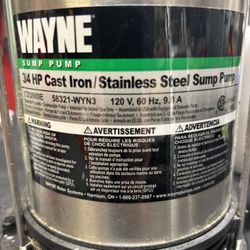 WAYNE 3/4 Stainless Steel Sump Pump