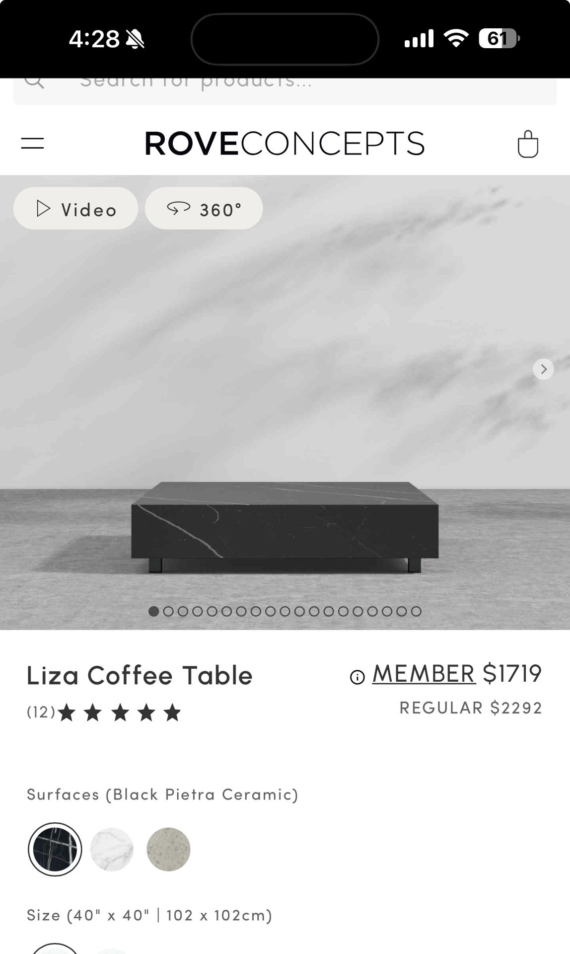 Liza Coffee Table ( Rove Concept)