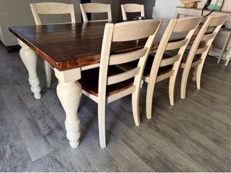 Farmhouse table with chairs