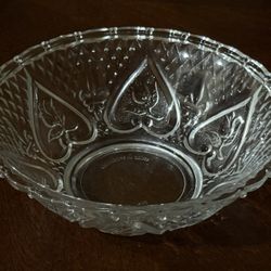 Vintage KIG Indonesia Pressed Glass 7” Bowl