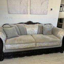 Gray/Champagne Couches - Set Of 2 