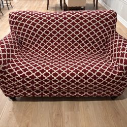 Covered Faux Leather Loveseat - Very Comfy!