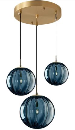 Brand New KCO Lighting Mid Century Modern 3-Lights Globe Pendant Light Fixture Brass Gold Cluster Pendant Light Kitchen Island Multi Pendant Lighting