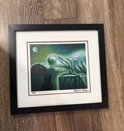 Beautiful woman figure under moonlight art from a famous cuban artist