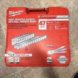 47.pc 1/2" METRIC & SAE RATCHET ANE SOCKETS WITH FOUR FLAT"