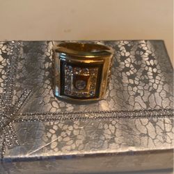 Mens Hold Plated Cubic Ring