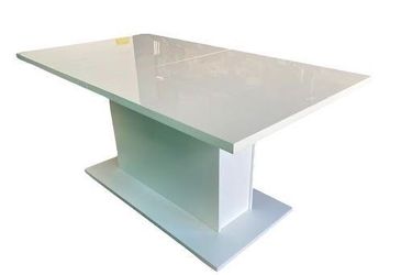 White Lacquer Adjustable Conference/Dining Table