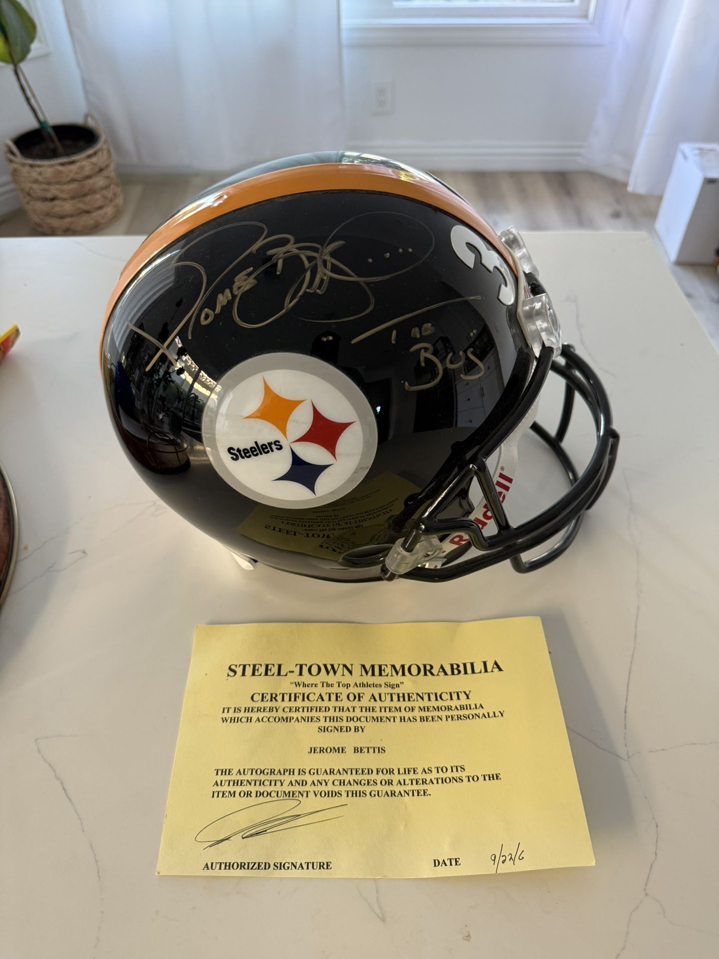 Jerome Bettis Autographed Helmet Replica