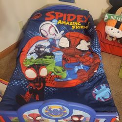 Spider Man Toddler Bed, Mattress  & Bedding