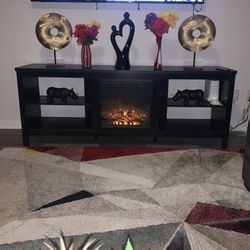 Cosway  Electric Fireplace TV Stand for TVs up to 65" 1400W Heater Insert