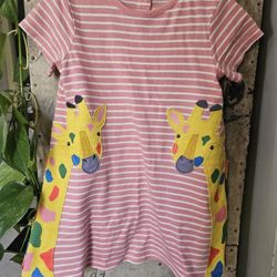 Mini Boden 
Baby Girl 
Pink & White Striped Dress
