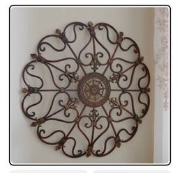 Iron bronze wall decore medallion 32” width