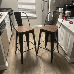 Burney Counter Stools With Metal Frame (SET OF 4)