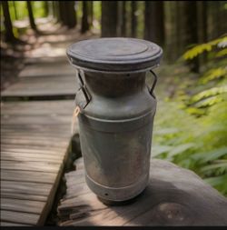 L🐮🐮K! VINTAGE ~ ANTIQUE ~ 1940's SEALTEST CREAMERY ( DAIRY ) EMBOSSED STEEL MILK CAN. ANDES NY.  25"x13" NICE CONDITION ....asking $50.00