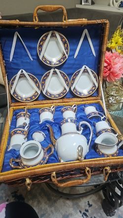 14 pieces Moroccan porcelain handmade  tea pot set