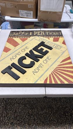 Admit One Ticket Decoration