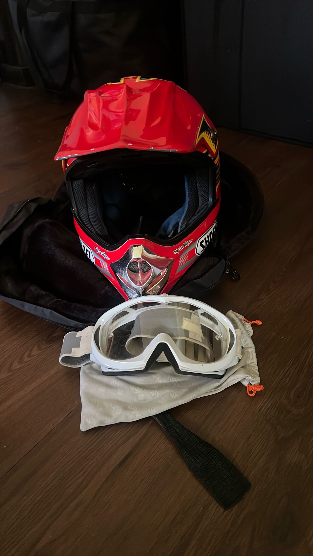 Helmet with goggles