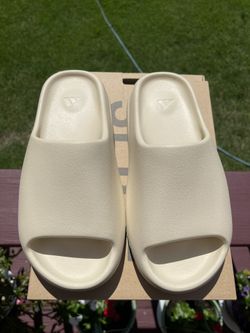 adidas gazelle silver green womens Adidas Yeezy Slide 'Bone'