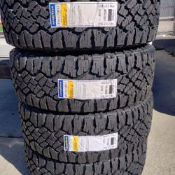 Silverado Tires New Goodyear Wrangler Duratrac RT 285 70R17 $850 Set Of Four Install Mount And Balance 
