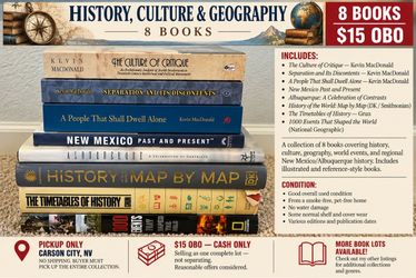 HISTORY, CULTURE & GEOGRAPHY BOOK COLLECTION — 8 BOOKS — $15 OBO