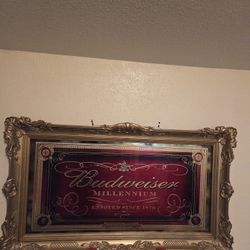 Budweiser Millennium Mirror Gold Frame