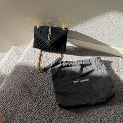 YSL Saint Laurent Suede Purse (black)