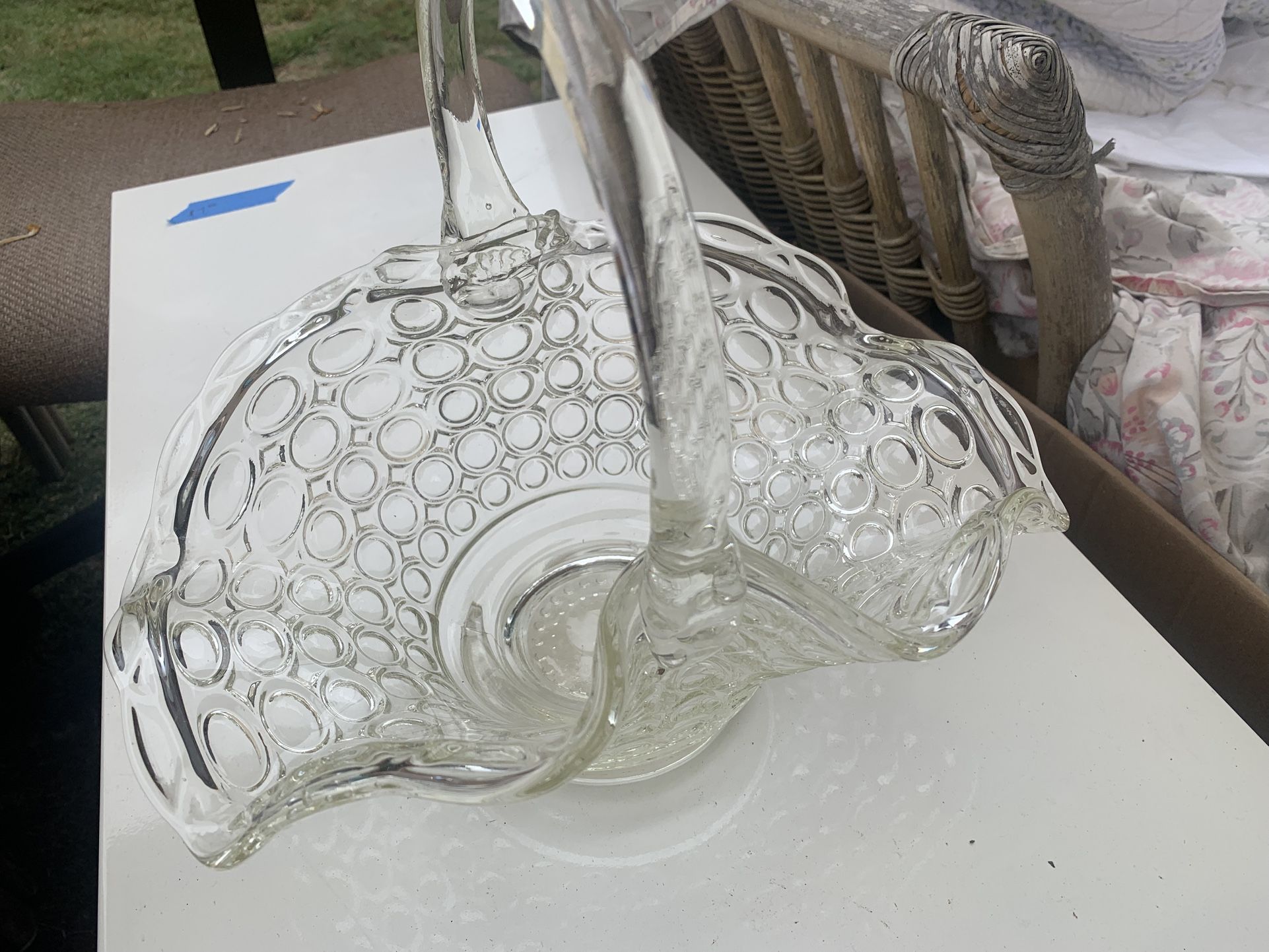 Antique Glass Basket By Findlay Bellaire 1890’s