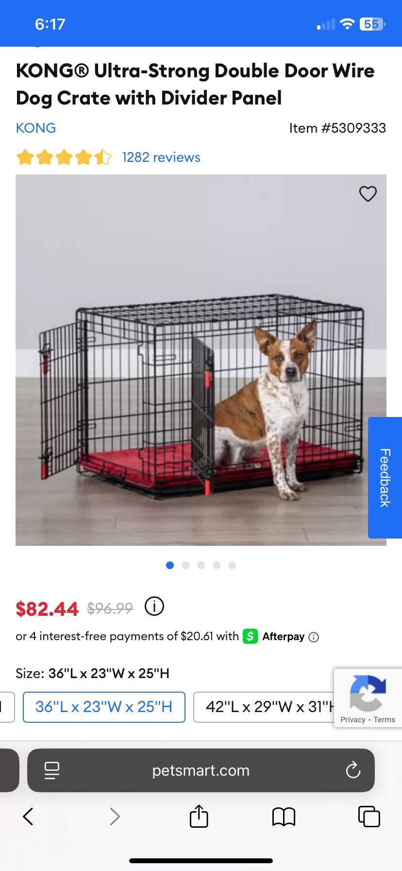 KONG® Ultra-Strong Double Door Wire Dog Crate with Divider Panel