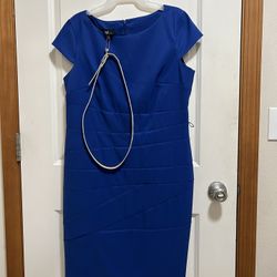 Dress, blue dress, ABG size 16 with belt