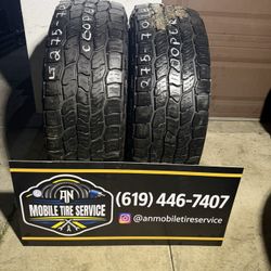 2 USED TIRES LT275/70/17 COOPER DISCOVER AT3 $150 CASH PRICE MOUNTED & BALANCE 