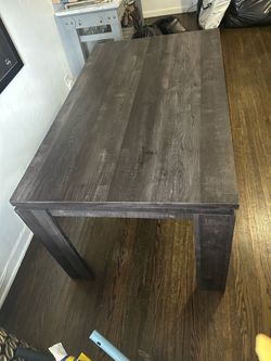 Dark Gray Wood Dining Table
