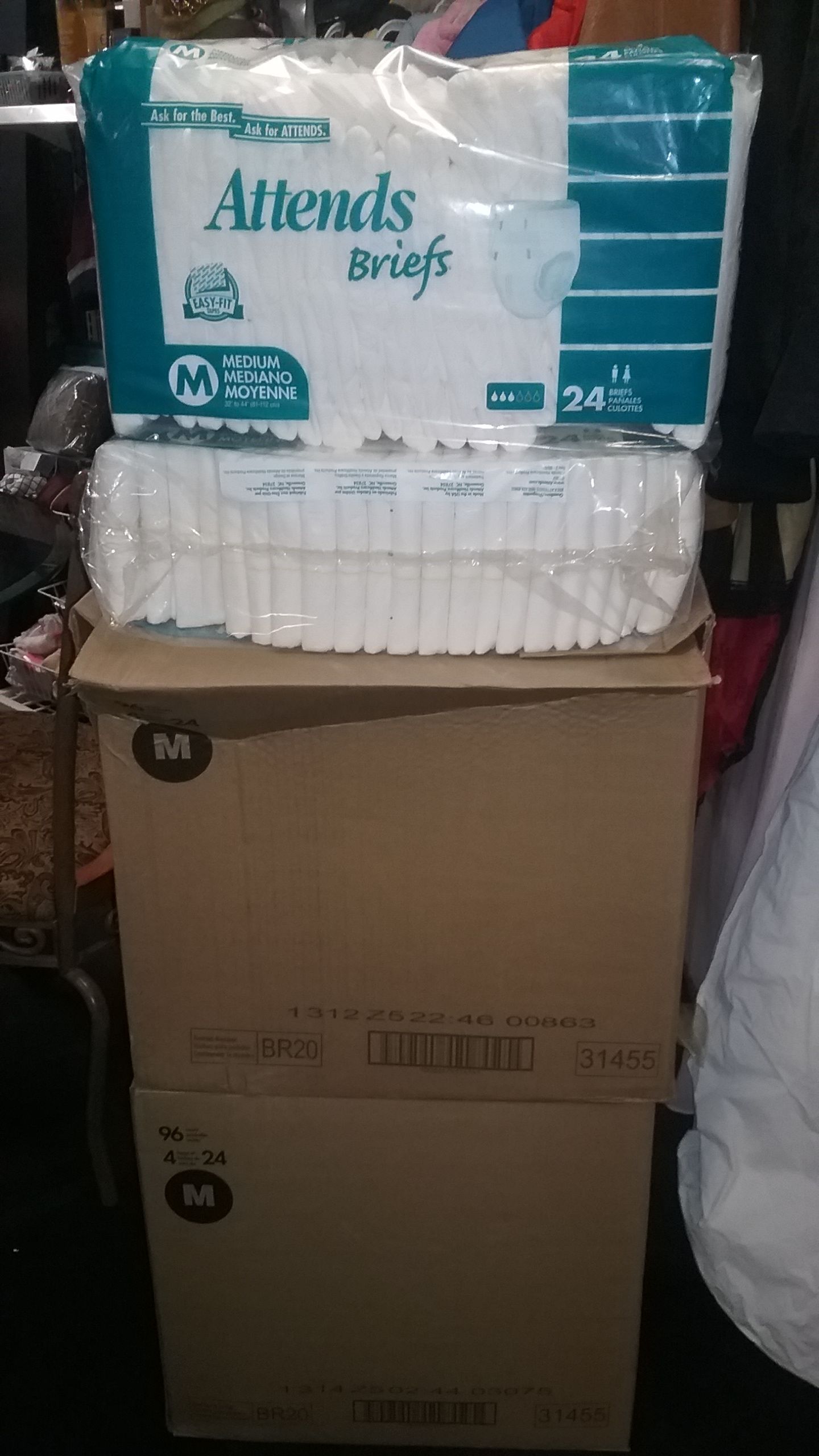 ATTENDS ADULT DIAPER SZ. M.( 10 BAGS/PACK )