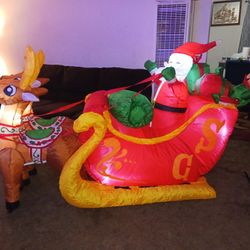 Santa con Renos 7ft