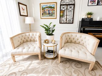 ✨ Set of 2 Designer Accent Chairs – Luxury Coastal / Restoration Hardware Style ✨