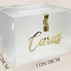 Acrylic Frosted Wedding Card Box With Lock