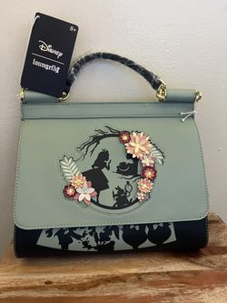 2024 Loungefly Alice in Wonderland Floral Silhouettes Bag Handbag