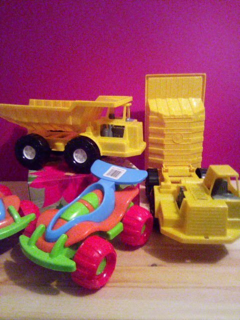 Toy Pickup Trucks And Racing Cars $3 Each