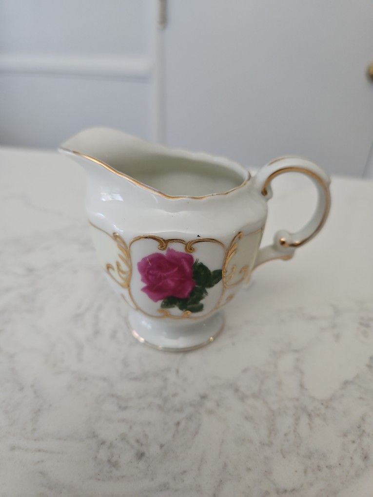Vintage Pink Rose Creamer