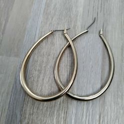 Sterling Silver Over Gold Hoops Earrings