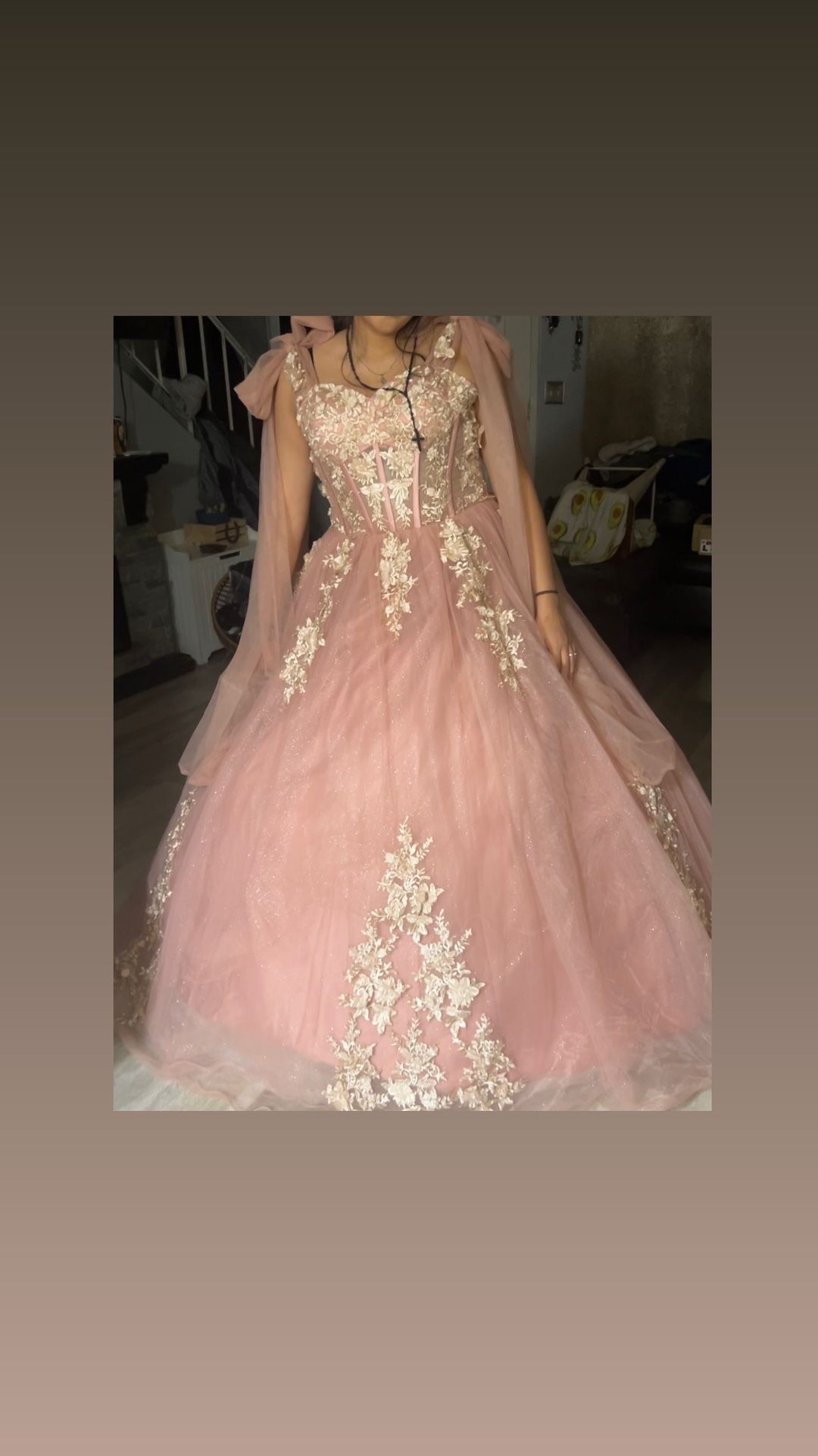 Quinceañera Dress, Rose Gold Size Large 