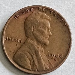 RARE 1944 D Wheat Penny Error ...L Is On Side