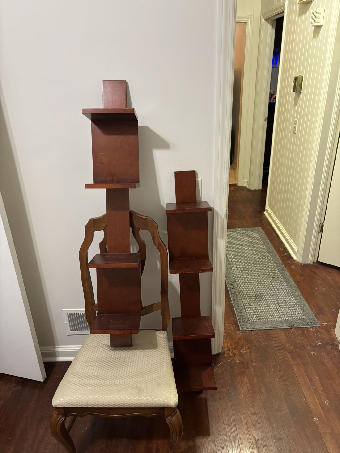 Matching Solid Wood Shelves - 4 Levels Each - Sturdy And Attractive