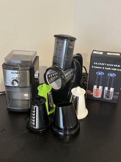 ALTRA Coffee Grinder, Presto Salad Shooter & Electric Salt/ Pepper Mills