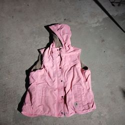Have Woman's Xl Carhartt Pink Hooded Vest 
