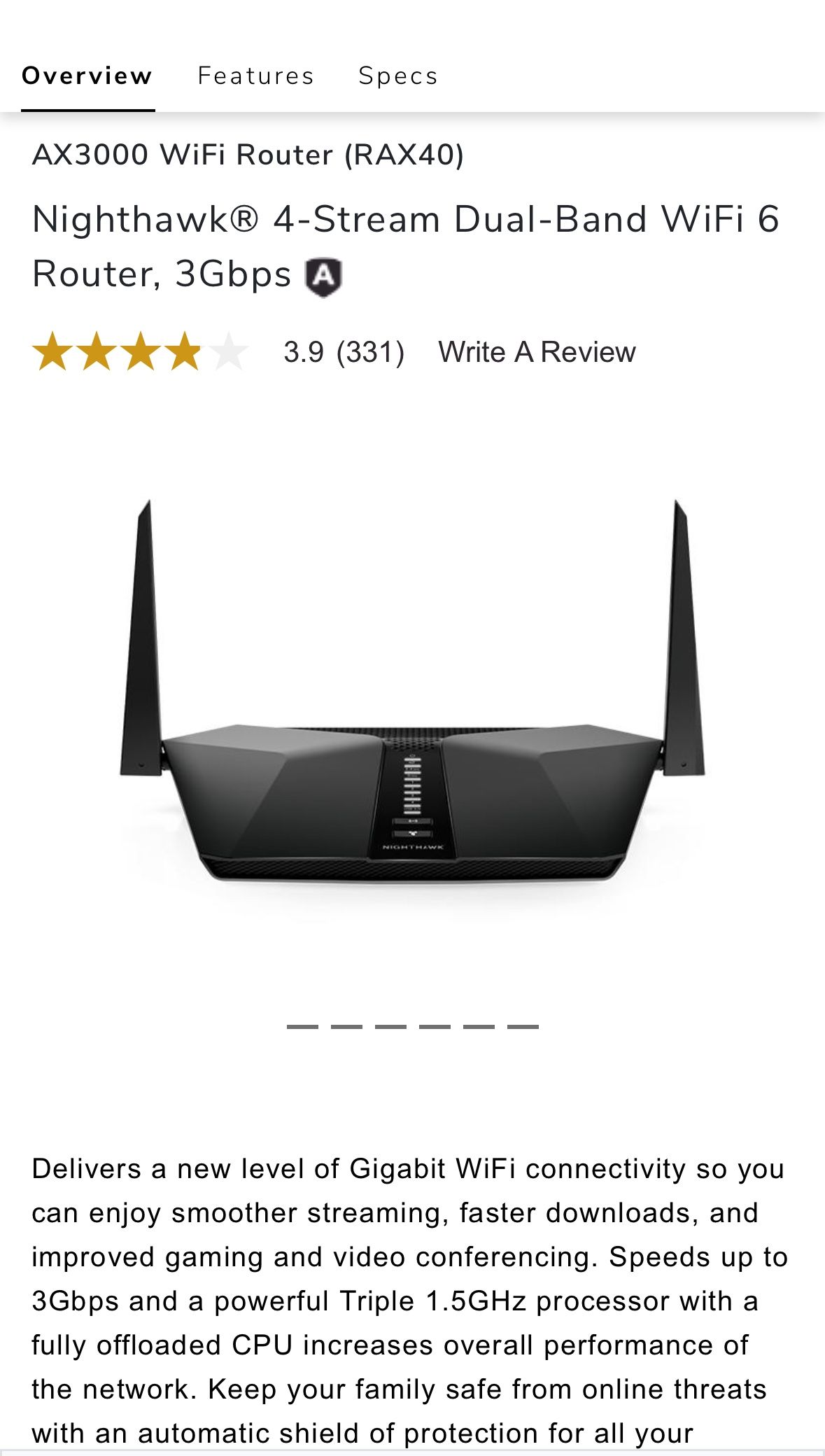 Netgear Nighthawk AX4 (AX3000) Router