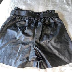 New Black Leather Shorts 