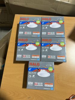 Halo 4 in. 2700K Integrated LED Recessed Ceiling Light Retrofit Trim 5Pcs
