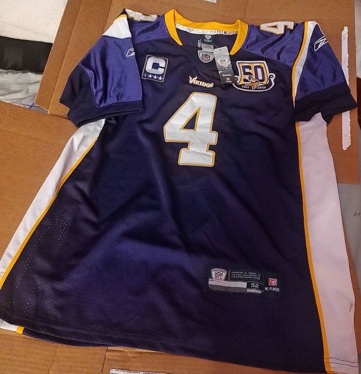 Reebok Brett Favre Minnesota Vikings NFL Captain 50th Aniversary Jersey