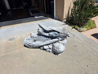 Faux Driftwood and Rock Fire Pit Log Set