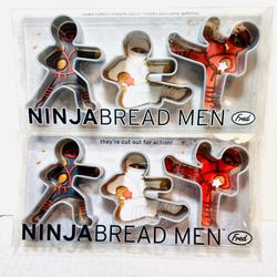 2010 Ninja Bread Men Plastic Cookie Cutters Set of 3
